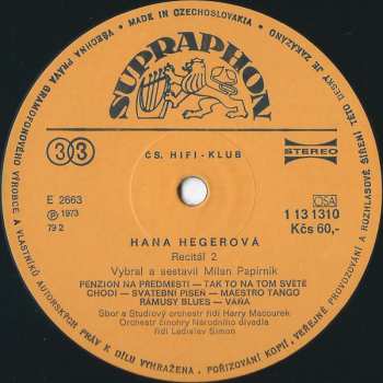 LP Hana Hegerová: Recitál 2 43085