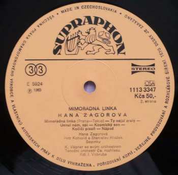 LP Hana Zagorová: Mimořádná Linka 519250