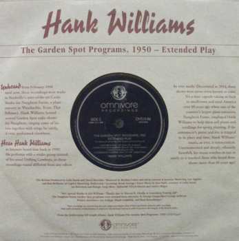 EP Hank Williams: The Garden Spot Programs, 1950 - Extended Play CLR | LTD 579287