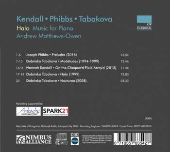 CD Hannah Kendall: Halo: Music For Piano 326051