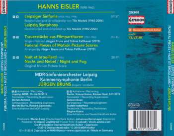 CD Hanns Eisler: Leipzig Symphony / Funeral Pieces / Nuit Et Broulliard 303464