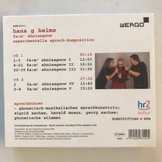 2CD Hans G. Helms: Fa:m'Ahniesgwow - Experimentelle Sprach-komposition 585931