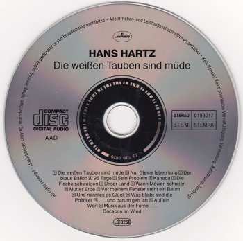 CD Hans Hartz: Die Weißen Tauben Sind Müde 556958