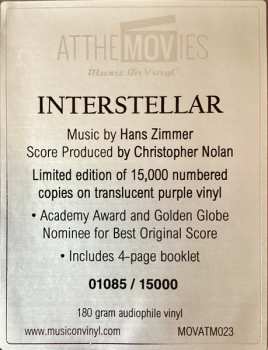 2LP Hans Zimmer: Interstellar (Original Motion Picture Soundtrack) CLR | DLX | LTD | NUM 613436