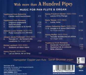 CD Hanspeter Oggier: With More Than A Hundred Pipes: Music For Pan Flute & Organ 431275