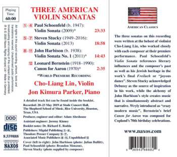 CD John Harbison: Three American Violin Sonatas 557967