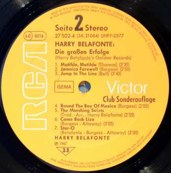 LP Harry Belafonte: Golden Records 646661