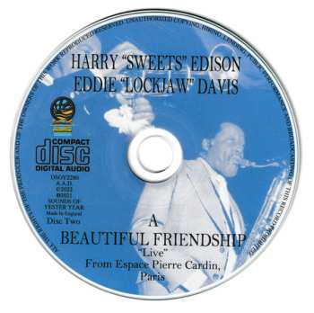 2CD The Harry "Sweets" Edison-Eddie "Lockjaw" Davis Quintet: A Beautiful Friendship: "Live" From Espace Pierre Cardin, Paris 555008