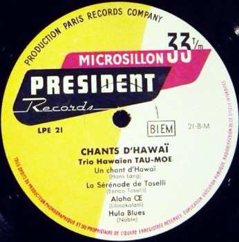 LP The Tau Moe Trio: Chants D'Hawaï 634468