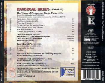 CD Havergal Brian: The Vivion Of Cleopatra / Fantastic Variations On An Old Rhyme / Two Choral Pieces / Overture: For Valour 557011