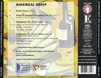 SACD Havergal Brian: Symphony No. 5 "Wine Of Summer" / Symphony No. 19 / Symphony No. 27 / Festival Dance 555065