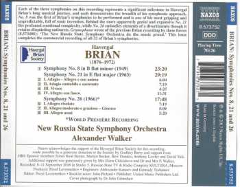 CD Havergal Brian: Symphonies Nos. 8, 21 And 26 191294