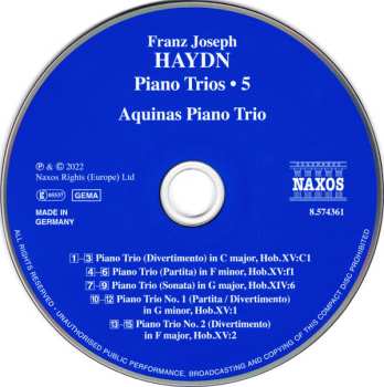 CD Joseph Haydn: Piano Trios • 5 560898