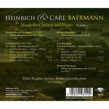 CD Heinrich Baermann: Music For Clarinet And Piano, Volume 2 615194