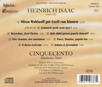 CD Heinrich Isaac: Missa Wohlauff Gut Gsell von Hinnen & Other Works 579722