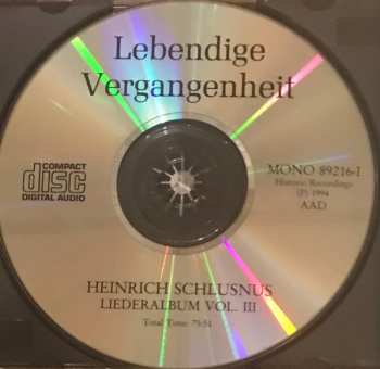 2CD Heinrich Schlusnus: Liederalbum Vol. III 430810