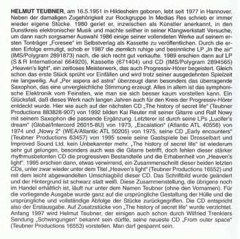 CD Helmut Teubner: Heaven's Light 127428