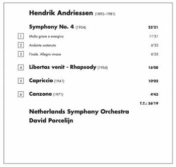 CD Hendrik Andriessen: Symphonic Works Vol. 4 177677