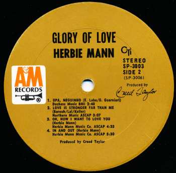 LP Herbie Mann: Glory Of Love 577102