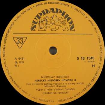 LP Miroslav Horníček: Herecké Historky Hovorů H 43742