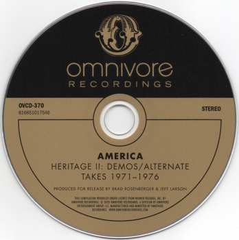 CD America: Heritage II: Demos/Alternate Takes 1971-1976 15947