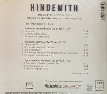 CD Paul Hindemith: Sonatas For Viola  617180