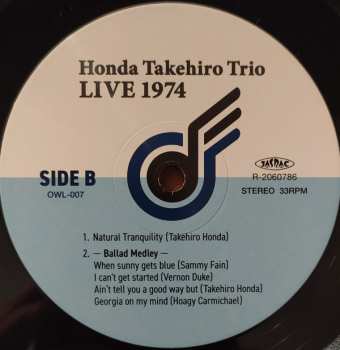 LP Takehiro Honda Trio: Live 1974 550276