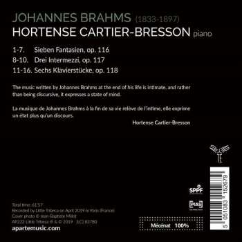 CD Johannes Brahms: Fantasies Op.116 : Intermezzi Op.117 : Stücke Für Klavier Op. 118 600524