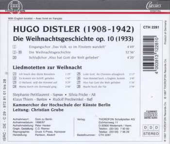 CD Hugo Distler: Die Weihnachtsgeschichte Und Liedmotetten Zur Weihnacht 575269