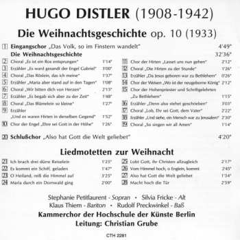 CD Hugo Distler: Die Weihnachtsgeschichte Und Liedmotetten Zur Weihnacht 575269