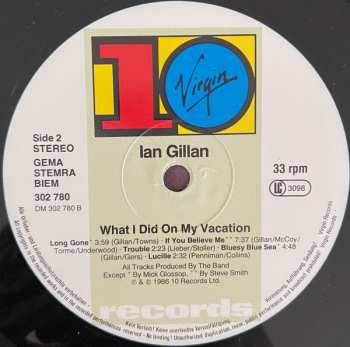 2LP Ian Gillan: What I Did On My Vacation 656268