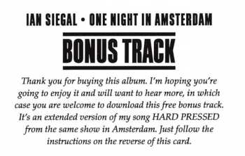 CD Ian Siegal: One Night In Amsterdam 126501