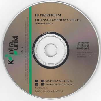 CD Ib Nørholm: Symphony 4 Op. 76 • Symphony 5 Op. 80 606736