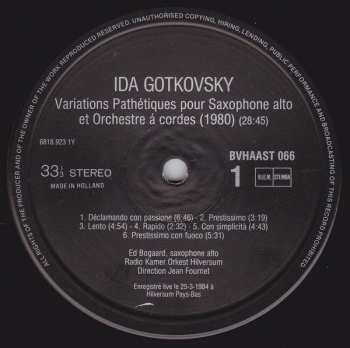 LP Ida Gotkovsky: Variations Pathétiques Pour Saxophone Alto Et Orchestre À Cordes / Concerto Pour Saxophone Alto Et Orchestre 432907