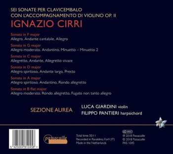 CD Ignazio Cirri: Six Sonatas Op. 11 588791