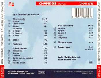 CD Igor Stravinsky: Duo Concertant • Suite Italienne • Divertimento • Pastorale • Ballad • Chanson Russe • Danse Russe 320657