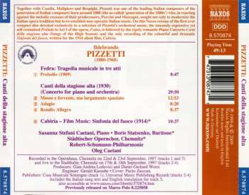 CD Ildebrando Pizzetti: Canti Della Stagione Alta 257374