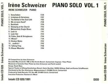 CD Irene Schweizer: Piano Solo Vol. 1 599747