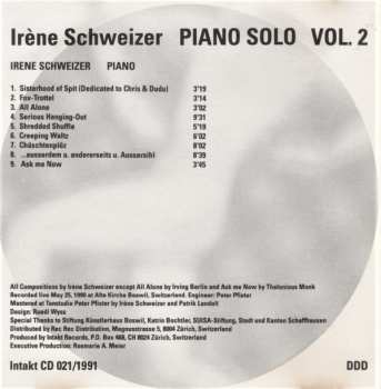 CD Irene Schweizer: Piano Solo Vol. 2 575135