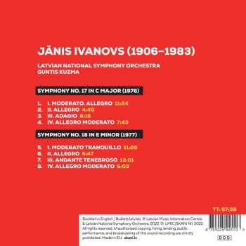 CD Jānis Ivanovs: Symphonies Nos. 17 & 18  588097