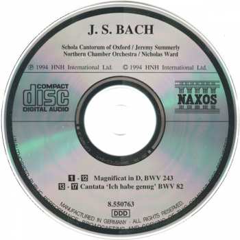 CD Johann Sebastian Bach: Magnificat BWV 243 / Cantata 'Ich Habe Genug' BWV 82 432021