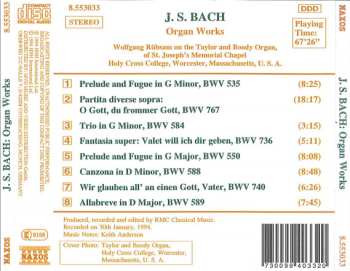 CD Johann Sebastian Bach: Organ Works BWV 535, 550, 584, 589, 736, 740 & 767 610111