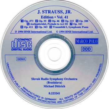 CD Slovak Radio Symphony Orchestra: J. Strauss, Jr:  Edition • Vol. 41 572716