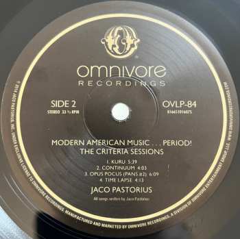 LP Jaco Pastorius: Modern American Music...Period! The Criteria Sessions 571191