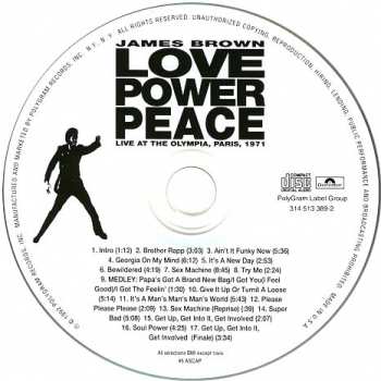 CD James Brown: Love Power Peace 99264