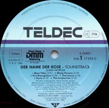 LP James Horner: Der Name Der Rose (Soundtrack) 646848