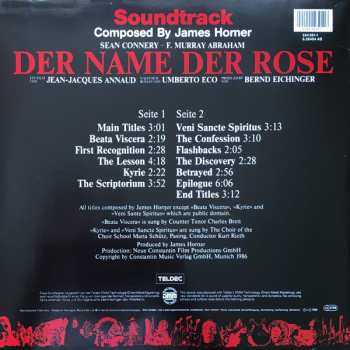 LP James Horner: Der Name Der Rose (Soundtrack) 645542