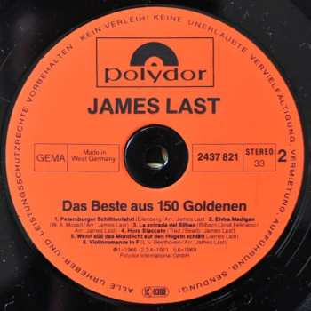 2LP James Last: Das Beste Aus 150 Goldenen 612956