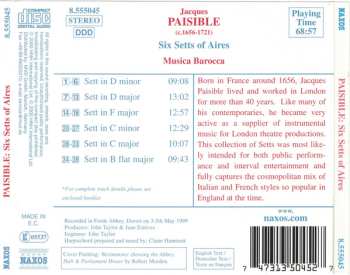 CD James Paisible: Six Setts Of Aries 656840