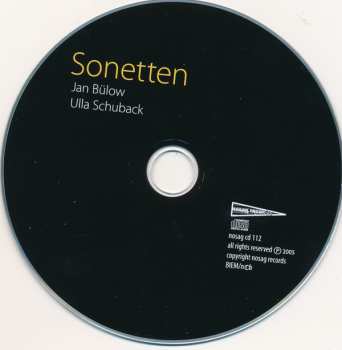 CD Jan Bülow: Sonetten 576197